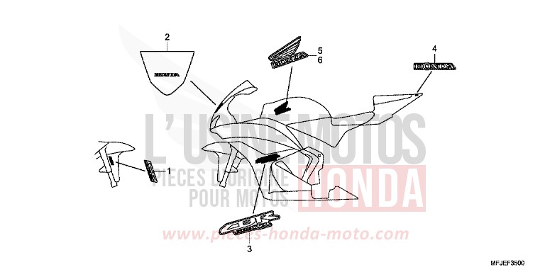 MARKE/STREIFEN (1) von CBR600RR ABS GRAPHITE BLACK (NHB01) von 2012